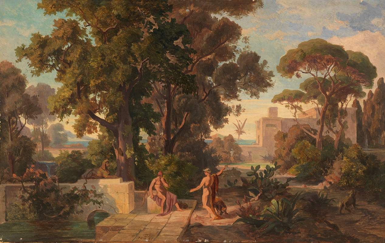 Odysseus empfängt von Hermes das Moly — Friedrich Preller the Elder