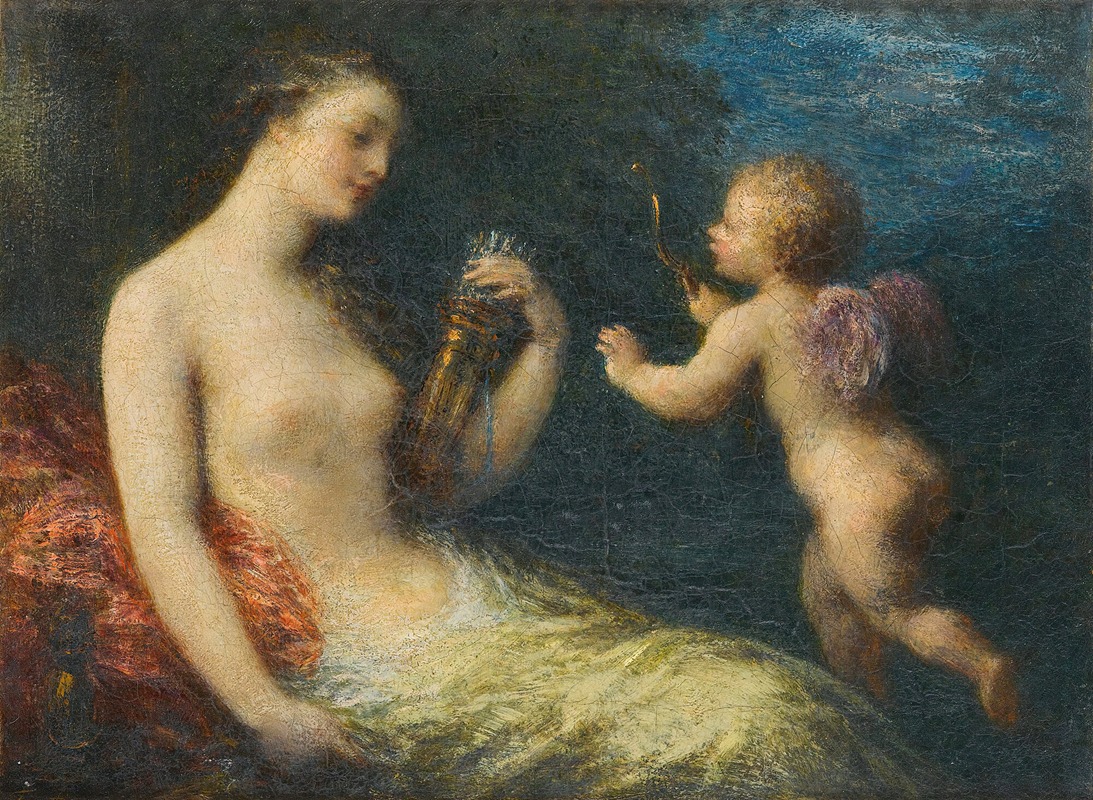 Venus And Cupid by Анри Фантен-Латур — digital art print download