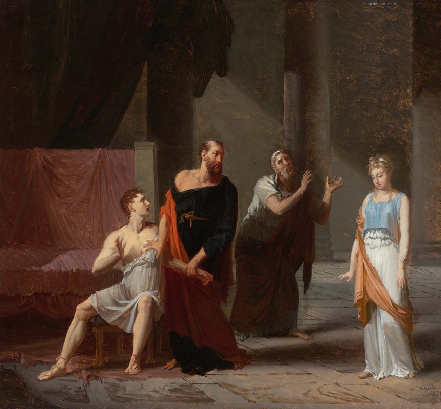 Antiochus And Stratonice by Жак Антуан Валлен — digital art print download