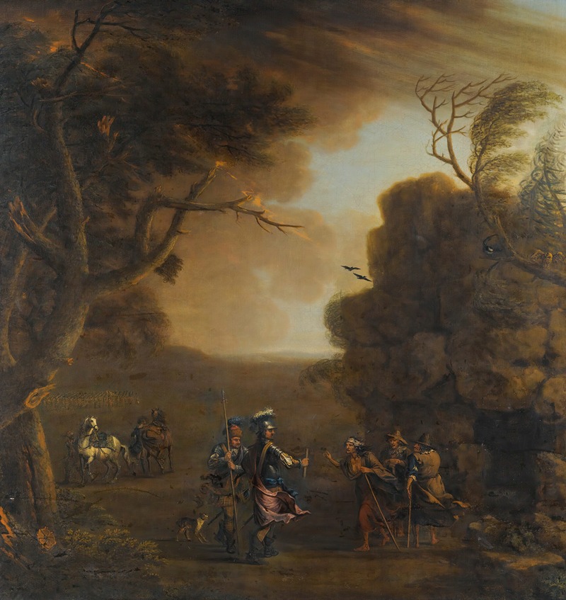 Macbeth And Banquo With The Three Witches by Джон Уоттон, 1759 — digital art print download