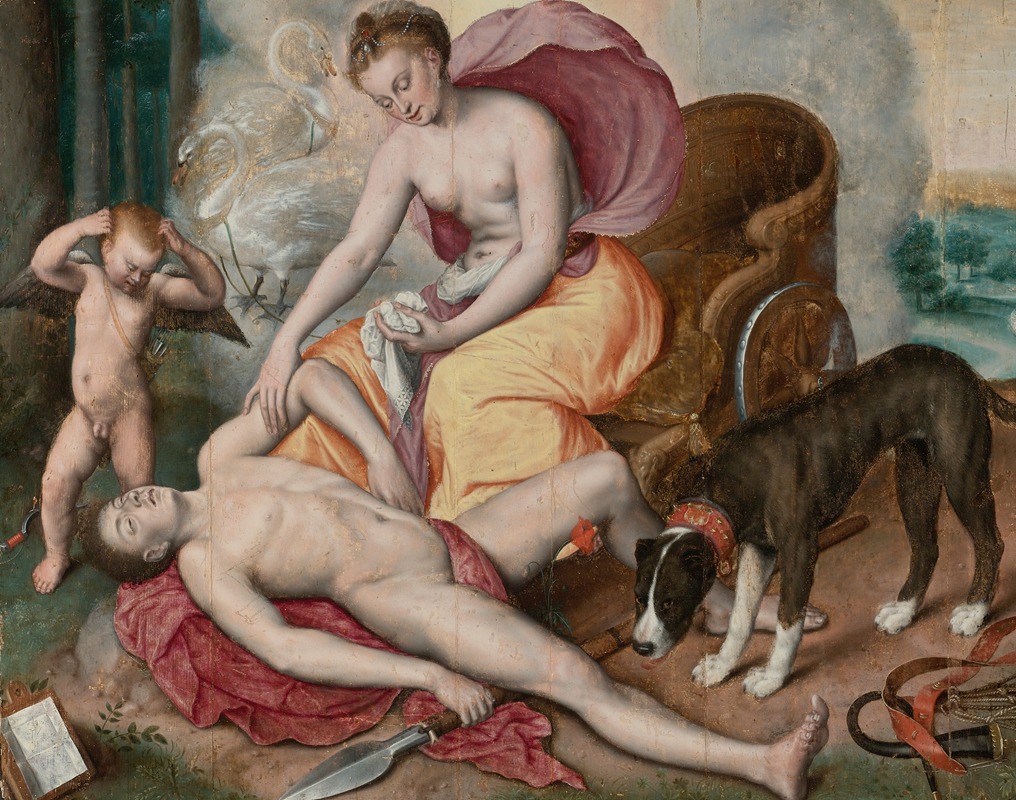 Venus And Adonis by Мартен де Вос — digital art print download