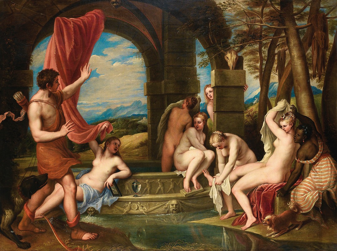 Diana And Actaeon by Последователь Тициана — digital art print download