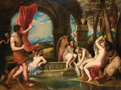 Diana And Actaeon by Последователь Тициана — digital art print download