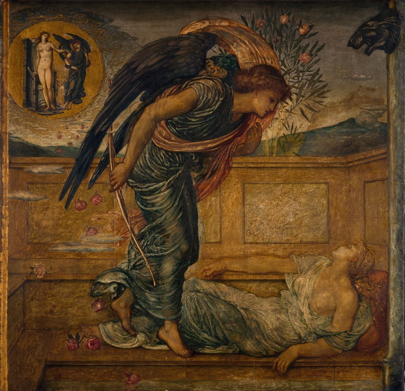 Cupid Finding Psyche Asleep by a Fountain — Сэр Эдвард Коли Берн-Джонс