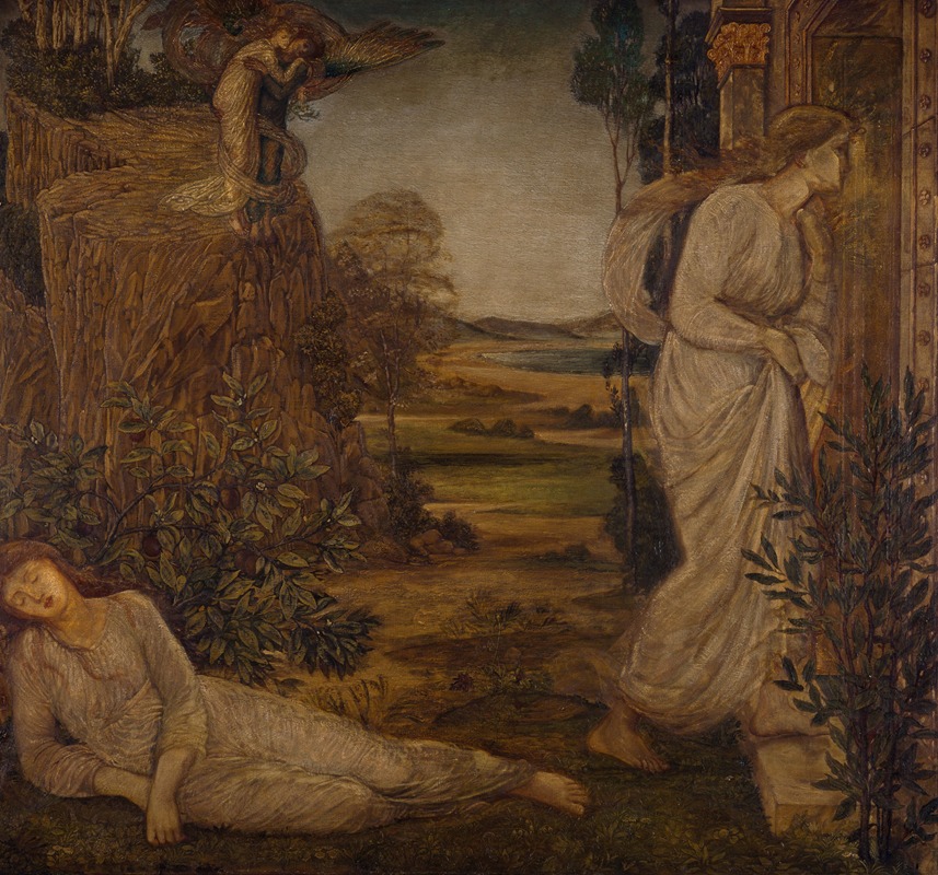 Zephyrus Bearing Psyche to the Mountain — Sir Edward Coley Burne-Jones