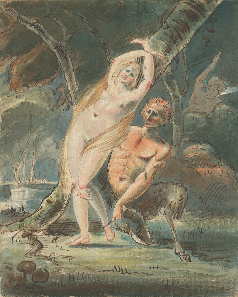 Amymone with a Lecherous Satyr by Уильям Гамильтон — digital art print download