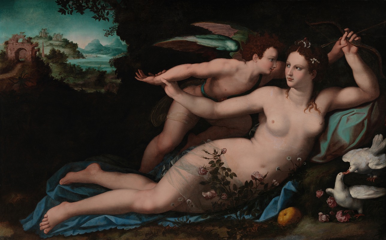 Venus Disarming Cupid by Алессандро Аллори — digital art print download