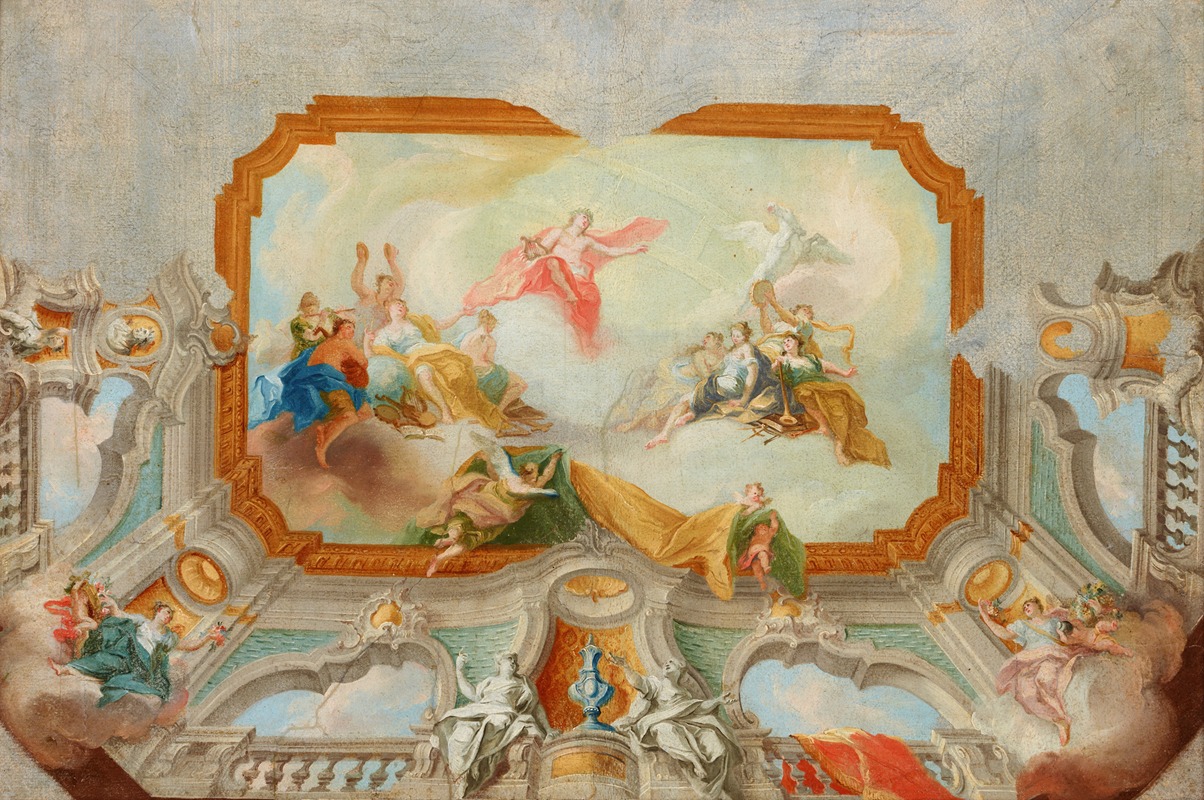 Apollo with the Muses – Project for a Plafond by Daniel Gran, 1726-1732 — digital art print download