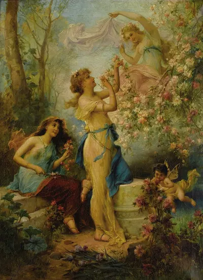 Venus with Putti and Attendants by Hans Zatzka — digital art print download