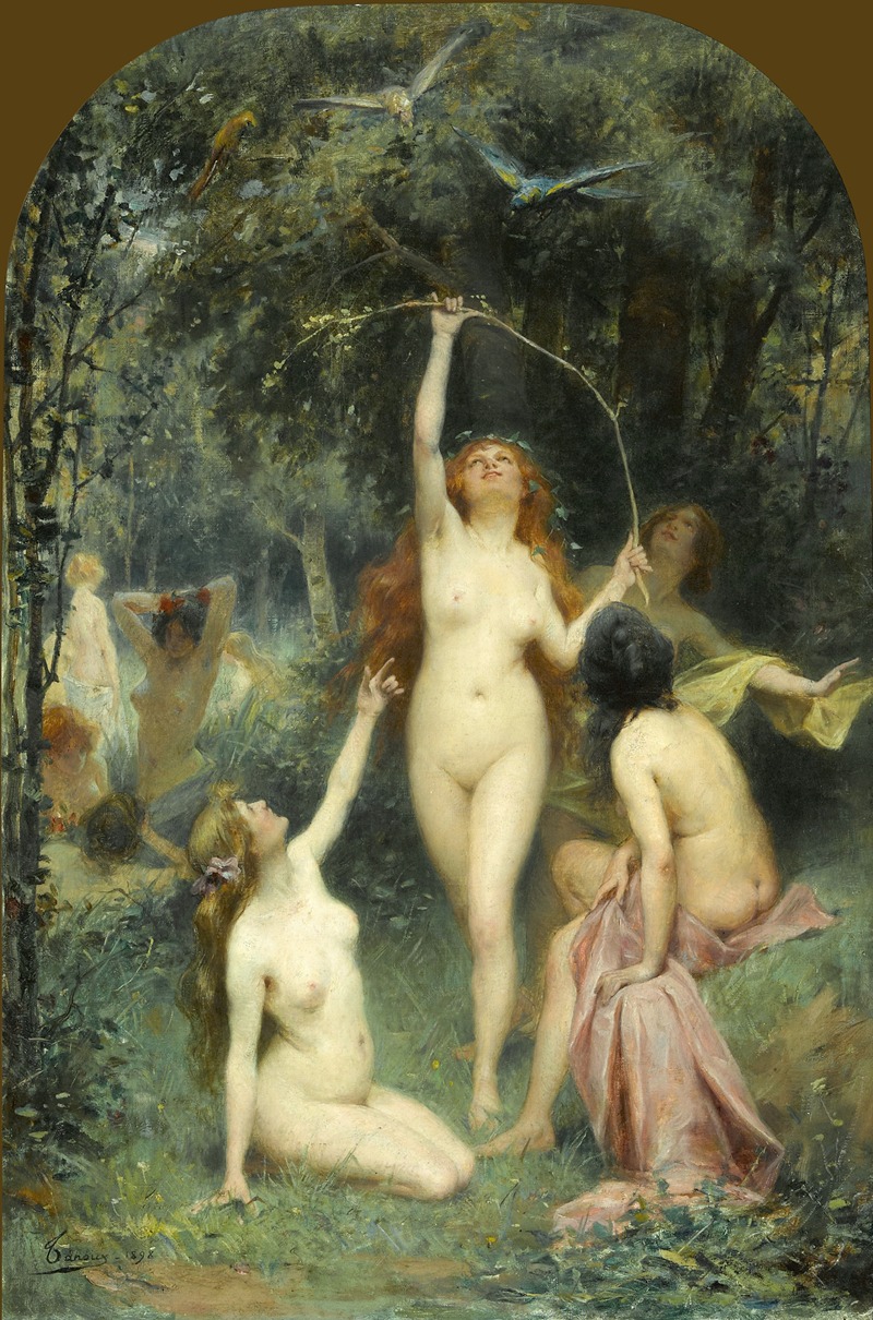 Nymphs In A Forest by Henri Adrien Tanoux, 1898 — digital art print download