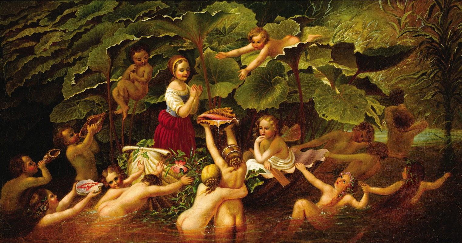 Maiden and Fairies by Джеймс Хоуп — digital art print download