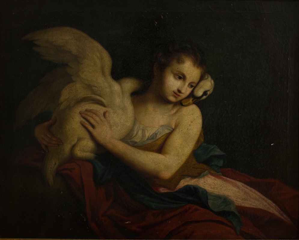 Leda and the Swan by Jan Wincenty Kopff, 1810 — digital art print download