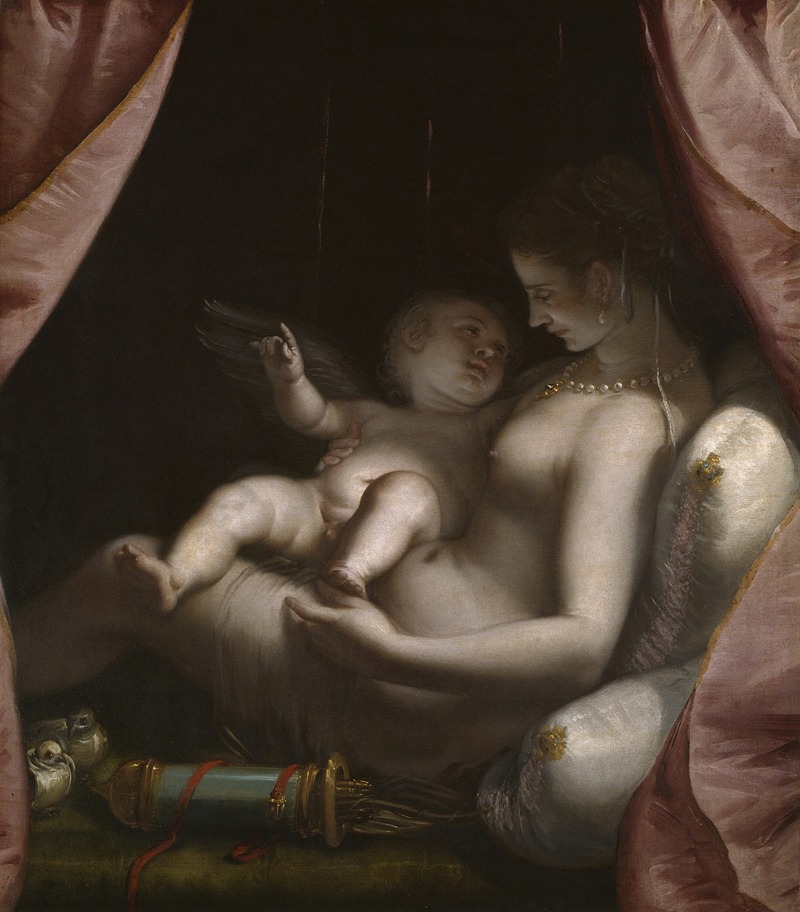 Venus and Cupid by Luca Cambiaso, c. 1570 — digital art print download