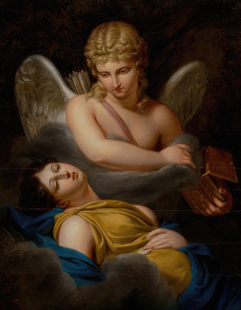 Cupid removing the sleeping spell from Psyche by Pierre Joseph Célestin François — digital art print download