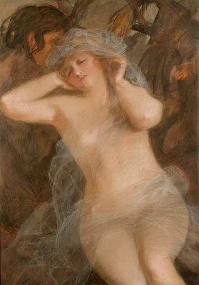 Nymph and Satyr by Teodor Axentowicz, 1900 — digital art print download