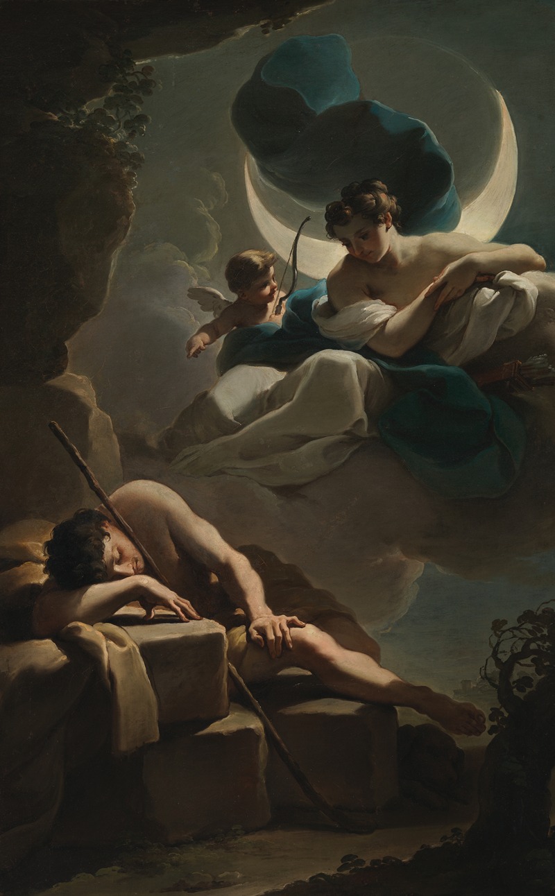 Selene and Endymion by Убальдо Гандольфи — digital art print download