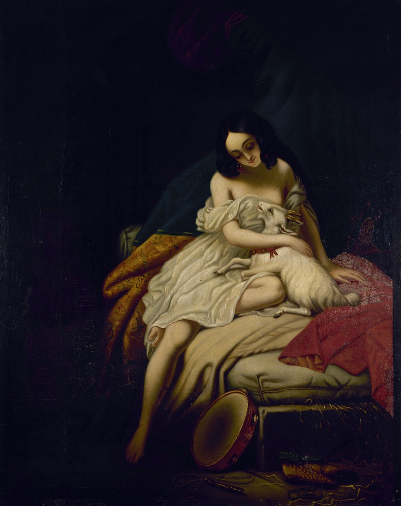 La Esmeralda et sa chèvre by Аноним, 1839 — digital art print download