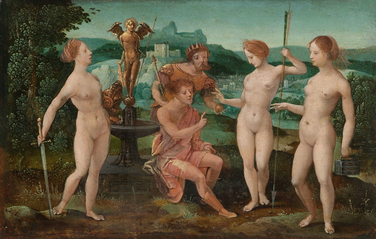 Judgment of Paris by Circle of Meester van de Vrouwelijke Halffiguren, 1532 — digital art print download