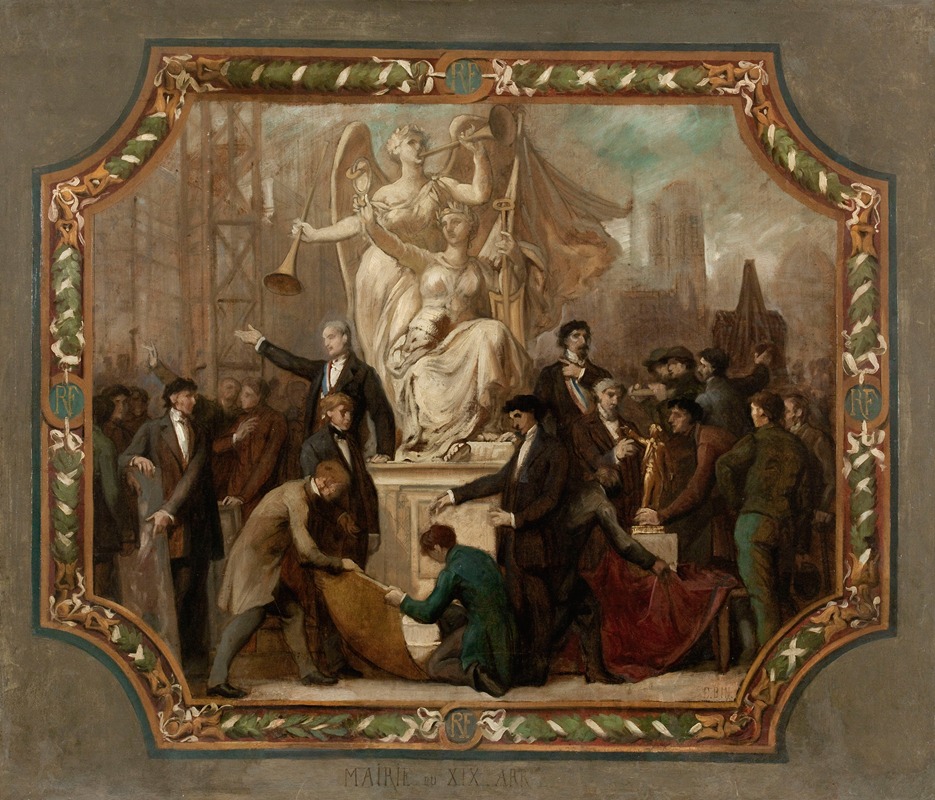 Allégorie des Arts (plafond) by Émile Bin, 1880 — digital art print download