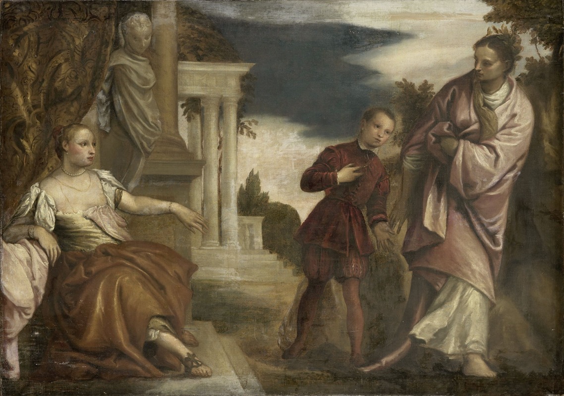 The Choice between Virtue and Passion by Последователь Паоло Веронезе, 1590 - 1680 — digital art print download