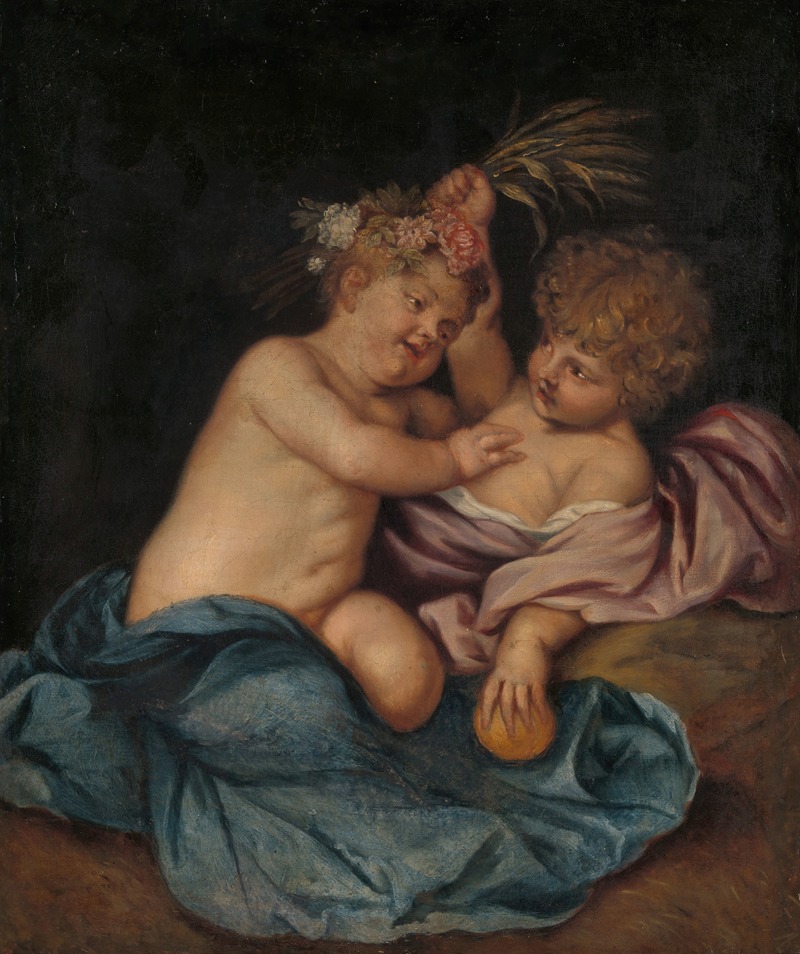 Two Infants, Personifications of Spring and Autumn — Follower of Thomas Willeboirts Bosschaert