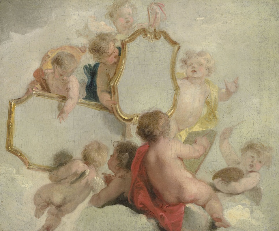 Putti with Mirrors by Якоб де Вит, 1725 - 1744 — digital art print download