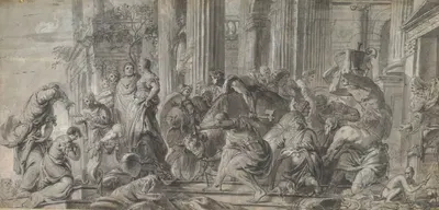 Samuel Anointing the Young David by Ян Эразм Квеллинас — digital art print download