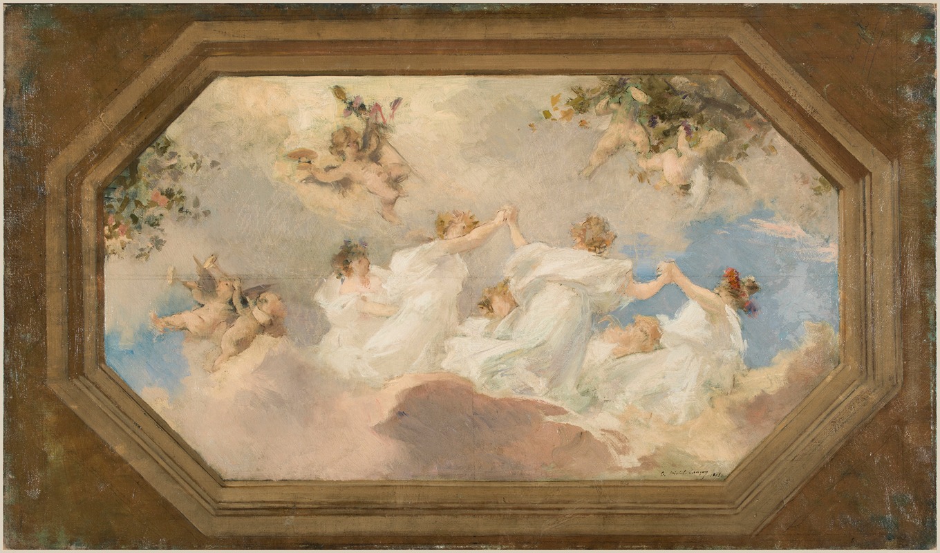 Ronde des bacchantes by Edouard Michel-Lançon, 1898 — digital art print download
