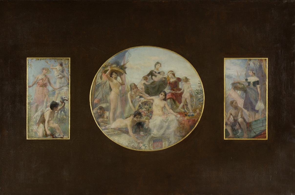 La Chasse. L'Abondance. La Pêche by Поль Александр Альфред Леруа, 1891 - 1892 — digital art print download