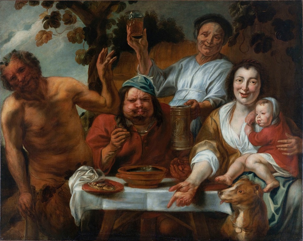 Le satyre et le paysan by Follower of Jacob Jordaens, 1644 - 1645 — digital art print download
