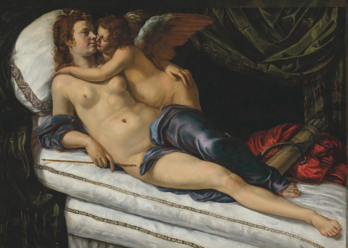 Venus and Cupid by Артемизия Джентилески — digital art print download