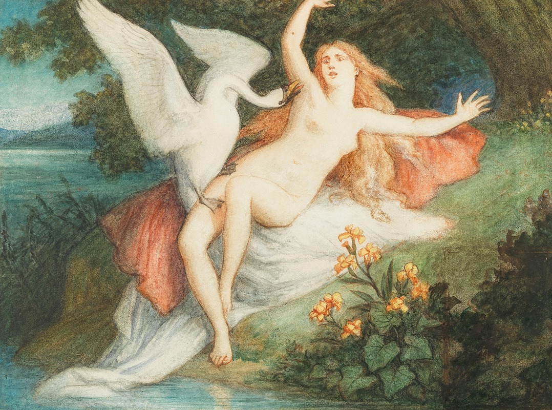 Leda with the Swan by Кристиан Грипенкерл, 1908 — digital art print download
