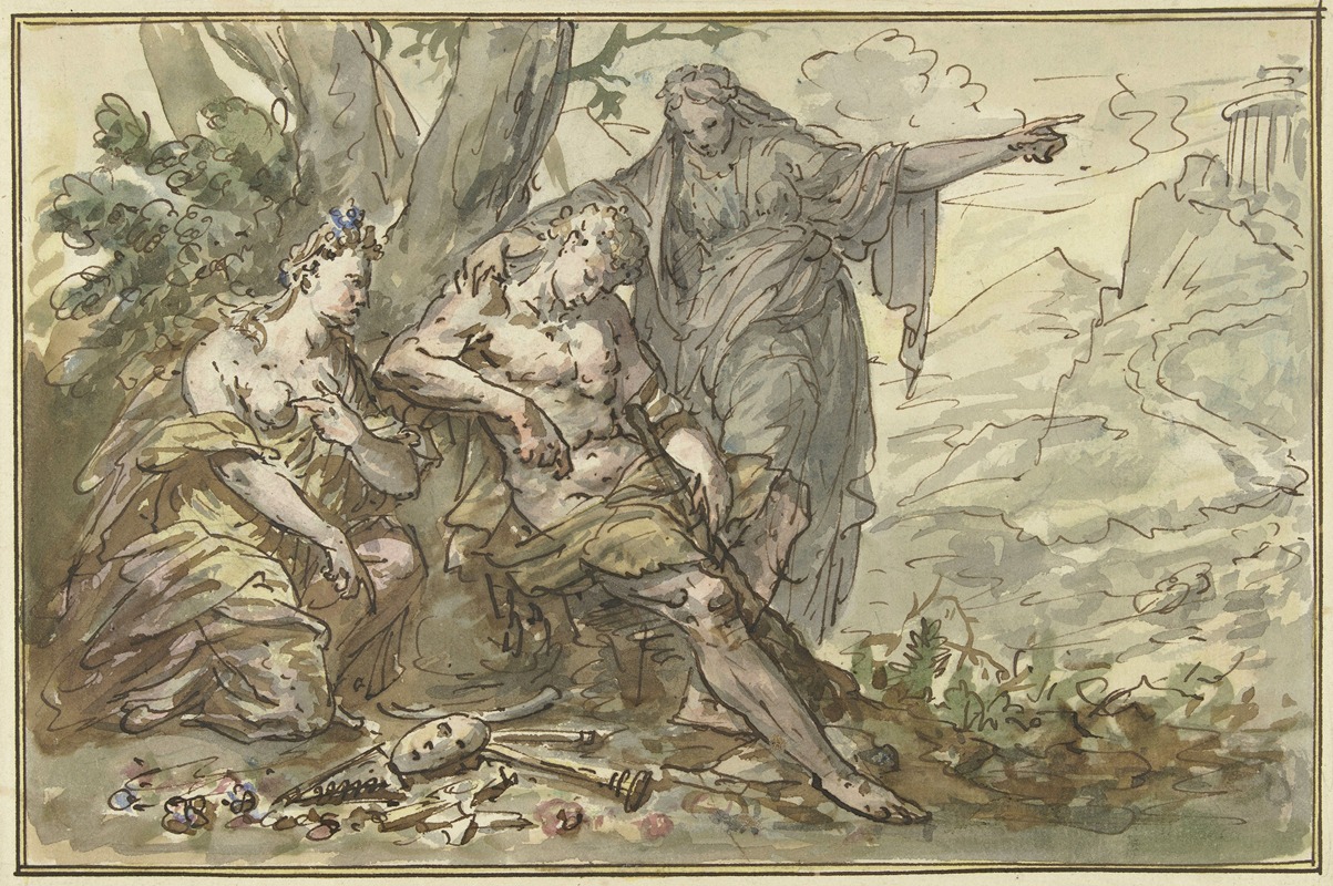 Hercules op de tweesprong by Элиас ван Неймеген, 1677 - 1755 — digital art print download