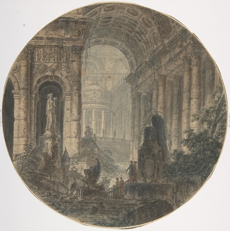 Architectural fantasy by Jean Henri Alexandre Pernet — digital art print download