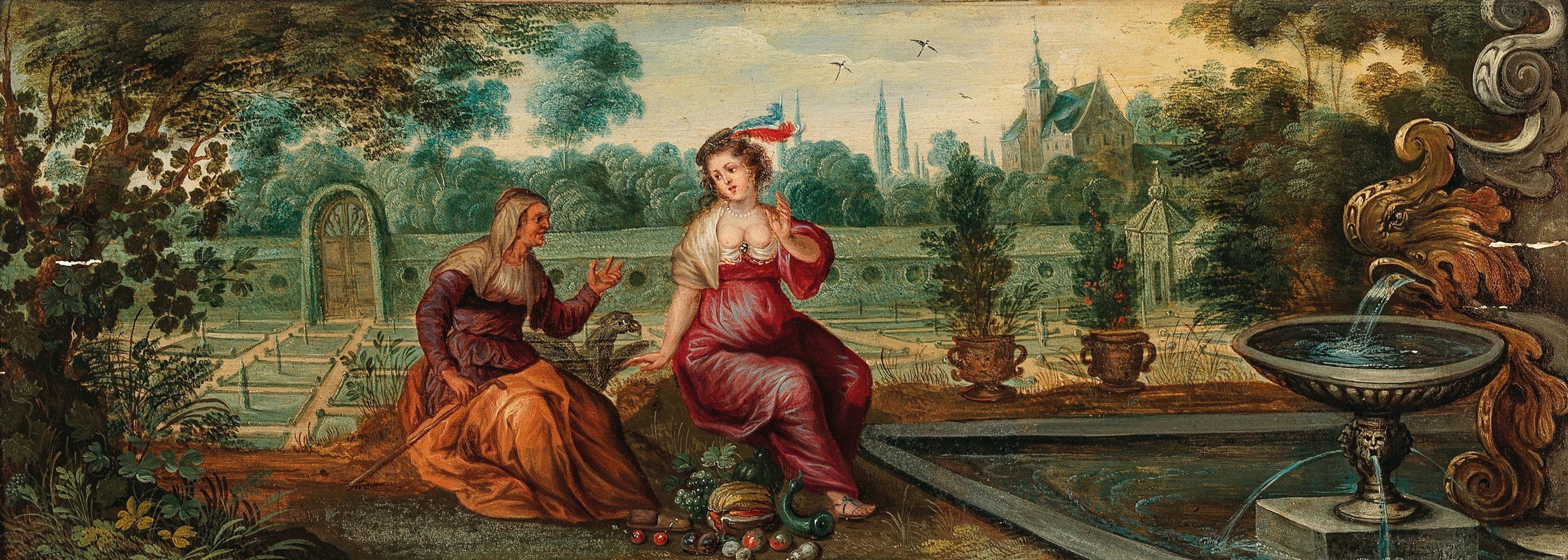 Vertumnus and Pomona by Франс Франкен Младший, 1607 — digital art print download