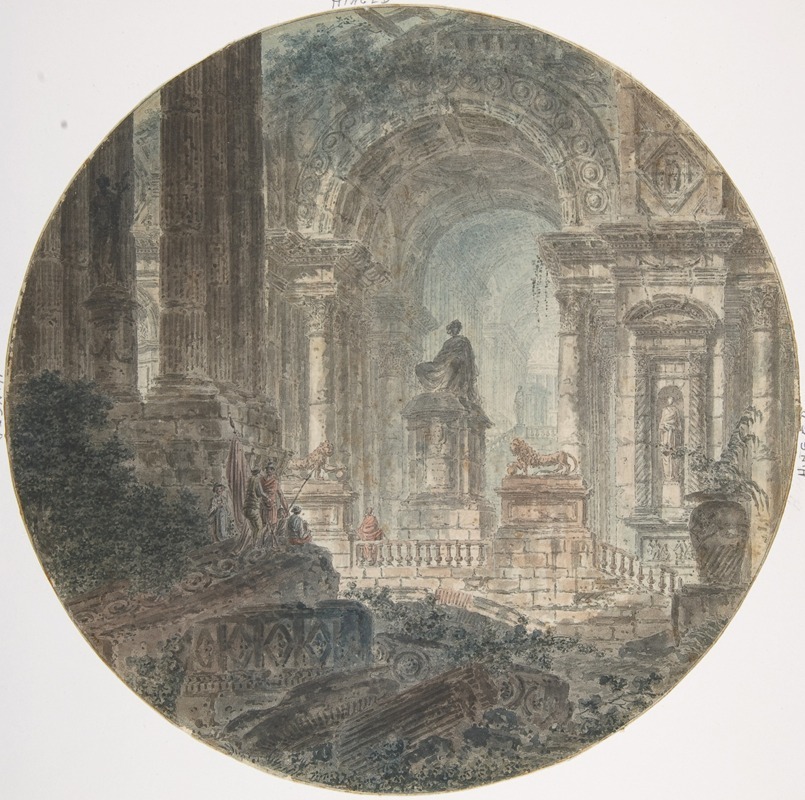 Architectural fantasy by Jean Henri Alexandre Pernet — digital art print download