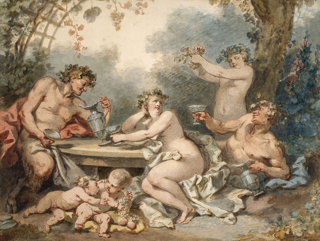 Nymphes et faune by Жак-Филипп Карезм, 1767 — digital art print download