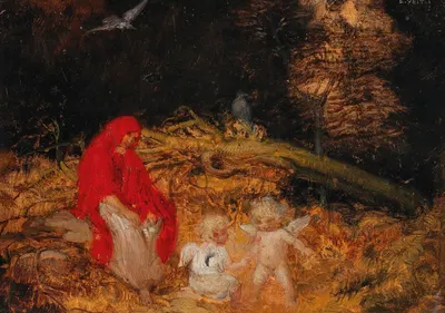 Waldfrau und Amoretten by Eduard Veith — digital art print download