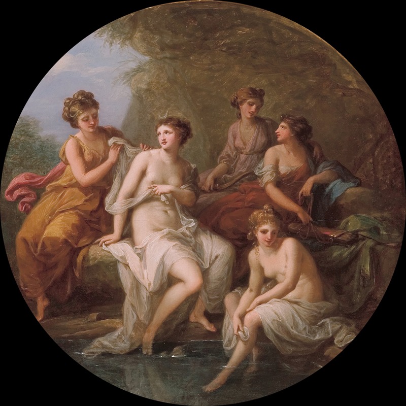 Diana and her nymphs bathing by Анжелика Кауфман — digital art print download