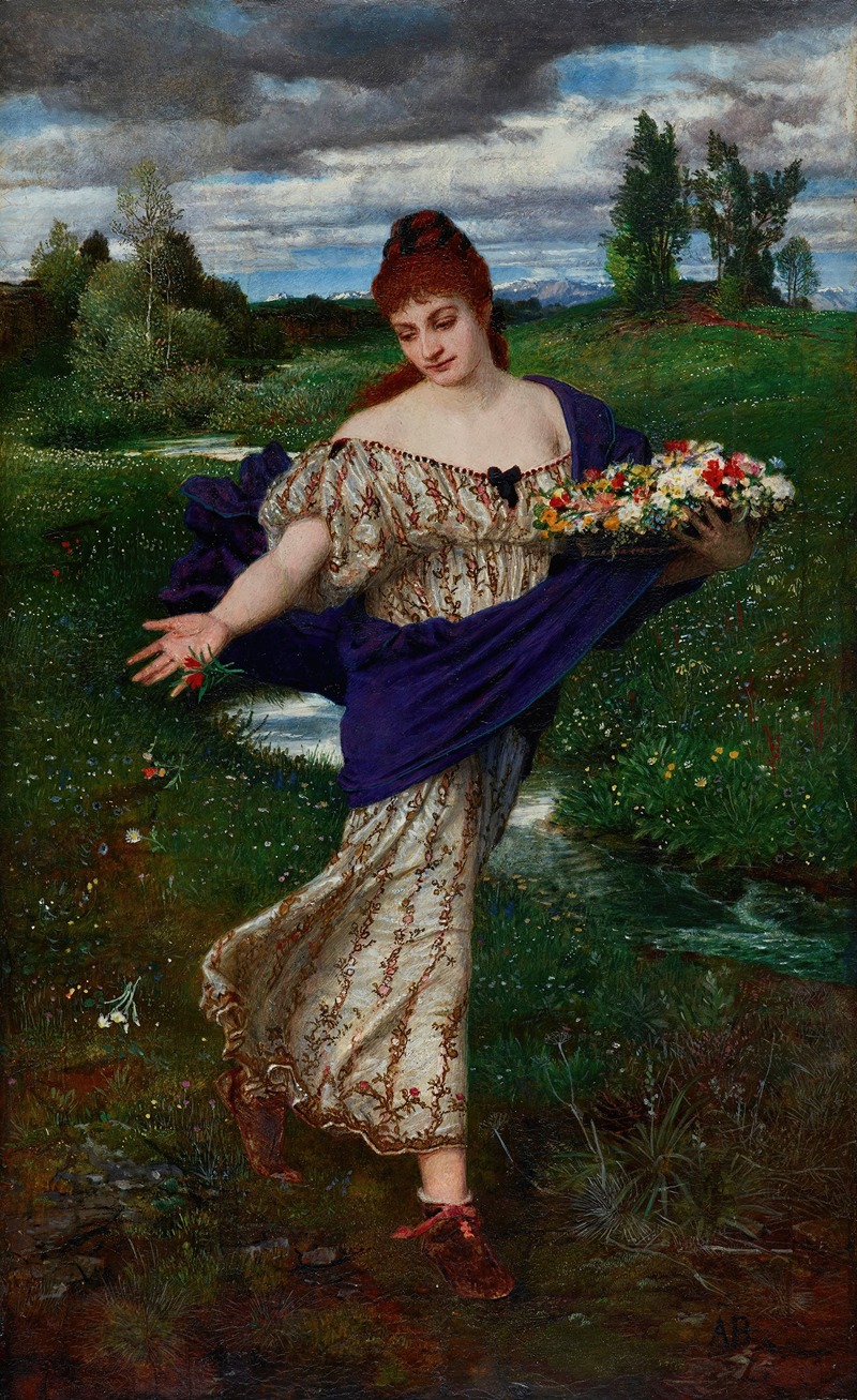 Flora, scattering flowers by Арнольд Бёклин, 1875 — digital art print download