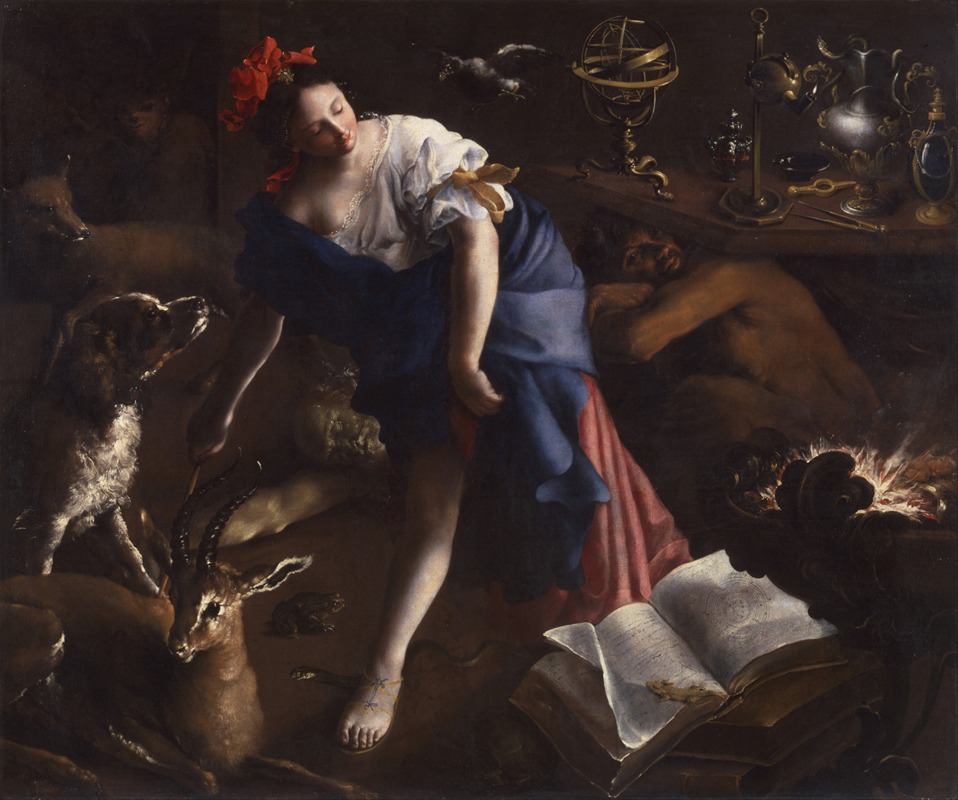 The Sorceress by Bartolomeo Guidobono, c.1690 — digital art print download