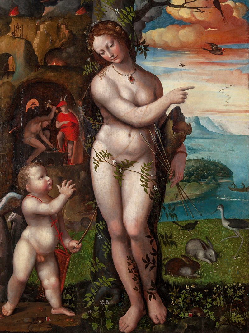 Venus and Cupid by Доменико Беккафуми — digital art print download