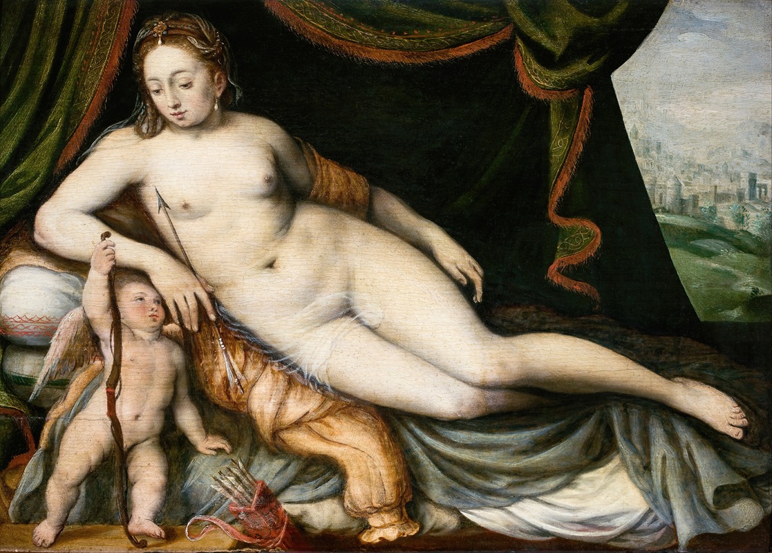 Venus and Cupid by Франс Флорис — digital art print download
