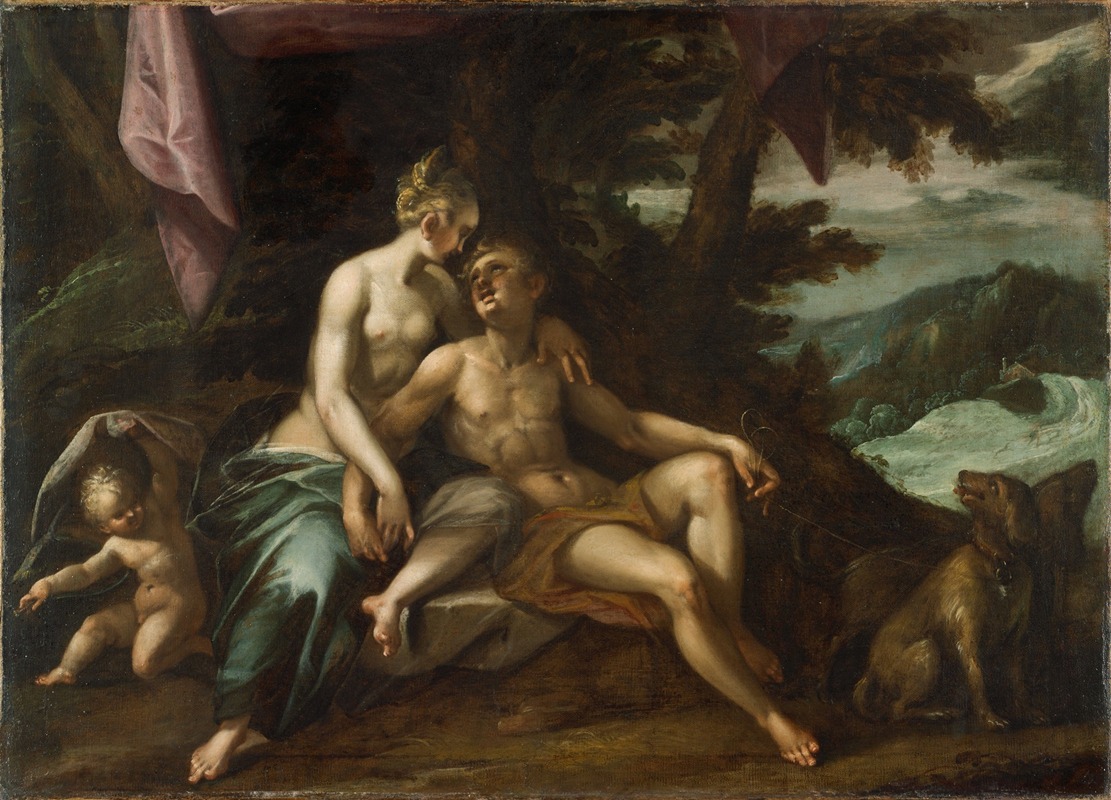 Venus and Adonis by Hans von Aachen — digital art print download