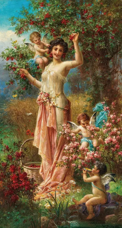 An Allegory of Summer with Messengers of Love by Ганс Зацка — digital art print download
