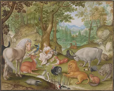 Orpheus charming the animals by Jacob Hoefnagel, 1613 — digital art print download