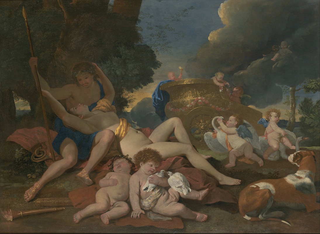 Venus and Adonis by Nicolas Poussin — digital art print download