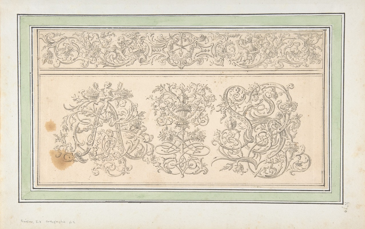 Design for 'Orthographia' pl.2 by Johann Daniel Preissler — digital art print download