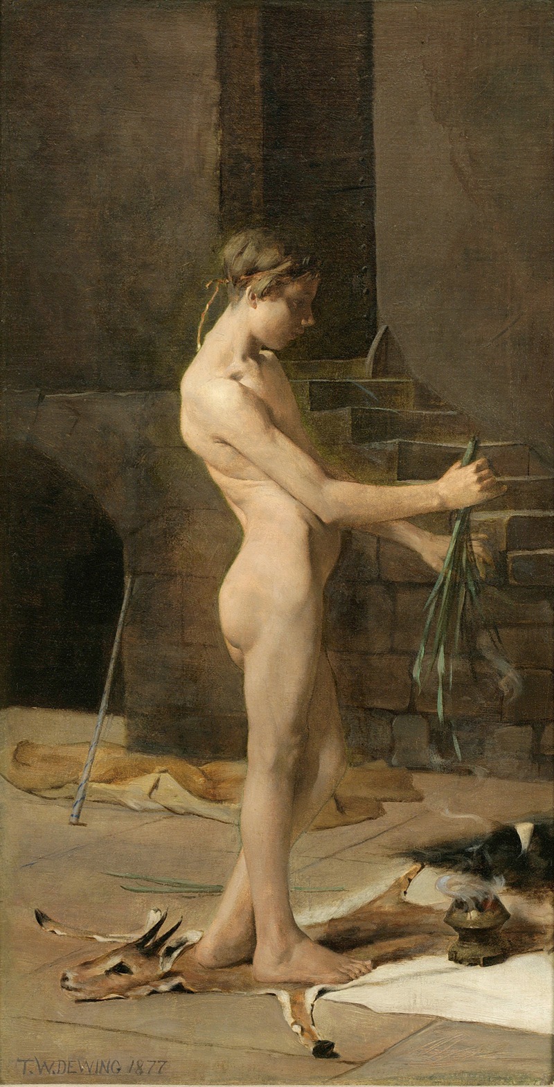 The Sorcerer's Slave by Томас Уилмер Дьюинг, 1877 — digital art print download