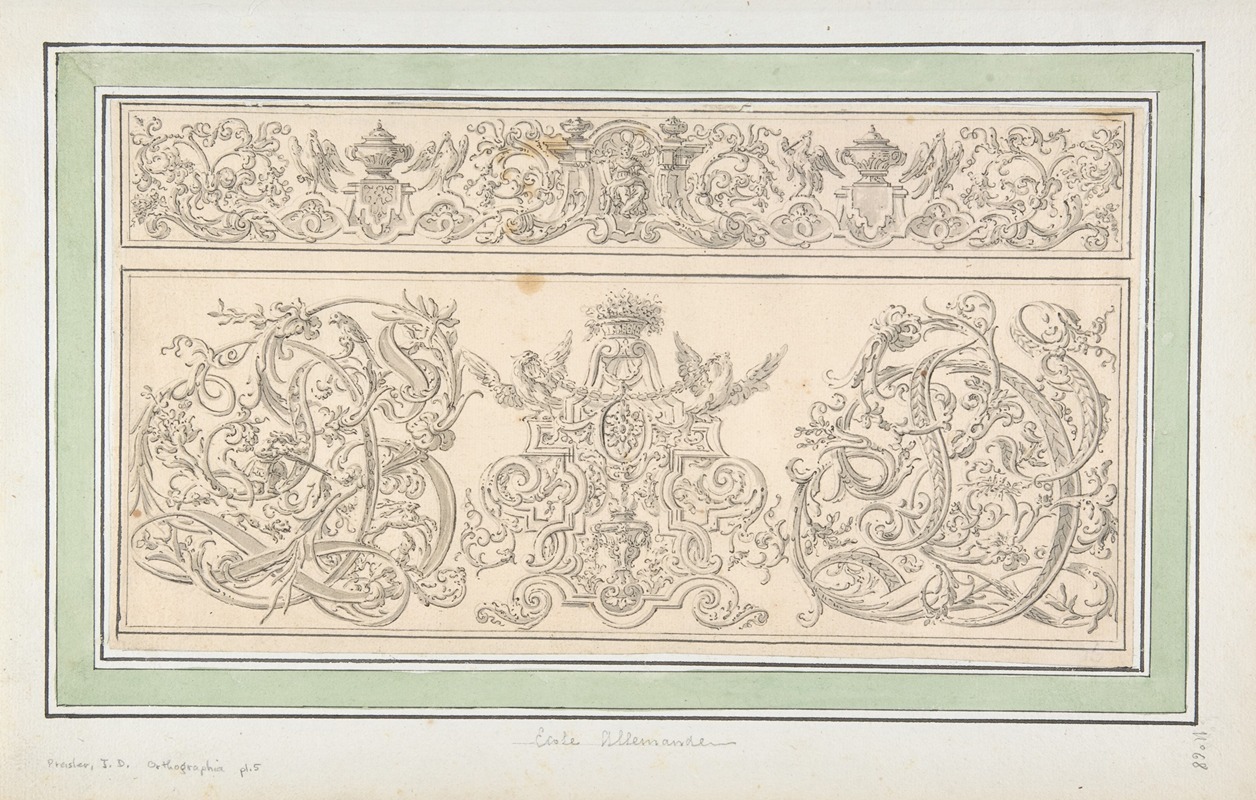 Design for 'Orthographia' pl.5 by Johann Daniel Preissler — digital art print download